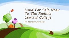 Land in Badulla Town